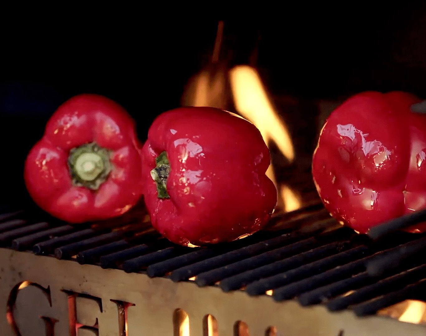 Vegtables grilling on the BBQ Grill